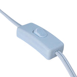 Creative Co-Op Stoneware Portable Table Lamp with Linen Shade, Black and Natural Creative Co-Op