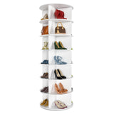 Cushore 7 Tier Rotating Shoe Rack Tower, Free Standing 360° Shoe organizer Lazy Susan, Bag Display Rack Storage Round Carousel, Neat and Elegant Shoe Storage Solution Cushore