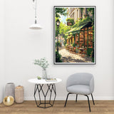 Mrnsiet Paint by Numbers Kit for Adults, Easy Street Cafe Adult Paint by Number Kits on Canvas, Spring Scene DIY Acrylic Oil Number Painting Kits for Home Wall Decor Gift 16x20 Inch Mrnsiet