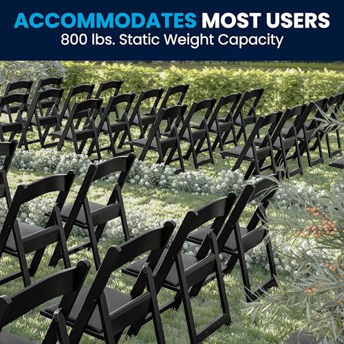 Flash Furniture Hercules™ Series Folding Chair - Black Resin – 1000LB Weight Capacity Comfortable Event Chair - Light Weight Folding Chair Flash Furniture
