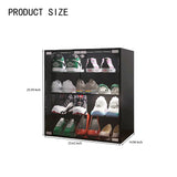 Veemuaro Shoe Storage Box, Wooden Shoe Storage Box with Glass Door, Shoe Organizer Storage Box with RGB Led Light and APP Control for Up To 8-12 Pairs of Shoes, Shoe Storage Bin For Display Sneakers Veemuaro