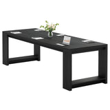 Tribesigns 7 ft Conference Table for 6 to 8 People, Modern Rectangle Meeting Room Desk for Boardroom, Home Office (Black) Tribesigns