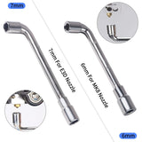 ALMOCN 4PCS 3D Printer Nozzle Wrench 6mm 7mm L-Shaped Hexagonal Wrench Tool + 5 in 1 Spanner + Cleaning Copper Wire Brushes + 10PCS 0.4mm Nozzle Cleaning Pins for 3D Printer ALMOCN