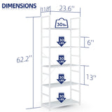 NUMENN 5 Tier Bookshelf, Tall Bookcase Shelf Storage Organizer, Modern Book Shelf for Bedroom, Living Room and Home Office, White NUMENN