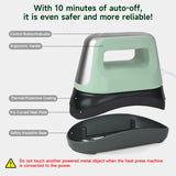 Gimify Hat Press Machine, 3 Heating Levels Mini Heat Press with 6.3"x3.4" Ceramic-Coated Heat Plate, Curved with Safety Base & Auto-Off, Portable Black-Green Gimify