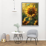 AALBLAC Paint by Numbers Kit for Adults Beginner,Sunflower Paint by Number for Adults Canvas,Acrylic Easy Butterfly Paint by Number,DIY Flowers Painting by Numbers for Gift Home Wall Decor 16x20 Inch AALBLAC