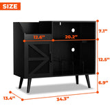 MULEJYBO Large Black Record Player Stand with Magnetic Door,350 Vinyl Record Storage Cabinet, Record Player Table with Power Outlet & LED Light,Turntable Stand with Wood Legs for Living Room,Office MULEJYBO