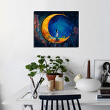 TUMOVO Paint by Number, Moon and Maiden Oil Painting for Adults Kids, Abstract Paint by Number Kits, Acrylic Painting Set for Wall Decoration with Brushes and Pigment, 16x20 Inch TUMOVO