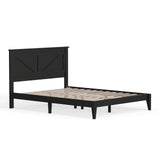 Glenwillow Home Farmhouse Solid Wood Platform Bed in Queen - Ebony (Black) Glenwillow Home