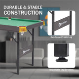 4.5Ft Foldable Pool Table, 54" Portable Folding Billiard Table for Kids and Adults, Indoor Pool Arcade Game Table with 2 Cues, 16 Balls, Triangle, 2 Chalks for Family Game Rooms (GREEN) RAYKEEP