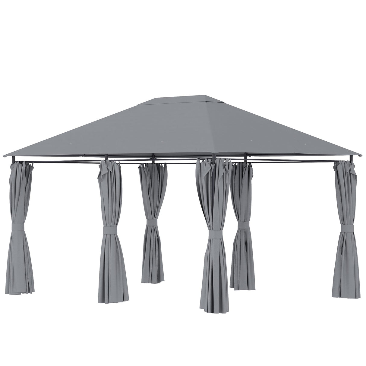 Outsunny 10' x 13' Outdoor Patio Gazebo, Canopy Shelter with 6 Removable Sidewalls & Steel Frame for Garden, Lawn, Backyard & Deck, Gray Outsunny