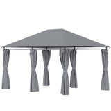Outsunny 10' x 13' Outdoor Patio Gazebo, Canopy Shelter with 6 Removable Sidewalls & Steel Frame for Garden, Lawn, Backyard & Deck, Gray Outsunny