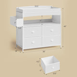 Weiplehoom Baby Changing Table with Storage, Changing Table Dresser, Diaper Changer Crib Sleeper Fabric Drawers, Storage Dividers, Diapers Bags for Nursery Modern (4 Drawers/White) Weiplehoom