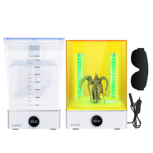 ELEGOO Mercury XS Bundle Wash and Cure Station with Handheld UV Curing Lamp Suitable for Saturn Mars MSLA 3D Printers - WoodArtSupply