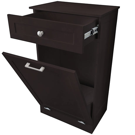Northwood Calliger Tilt Out Trash Bin Cabinet or Laundry Hamper Solid Workmanship and New 2022 Design Cuts Assembly Time in Half! Hide Ugly Trash, add Countertop Space, Keep Pets Out! Northwood Calliger