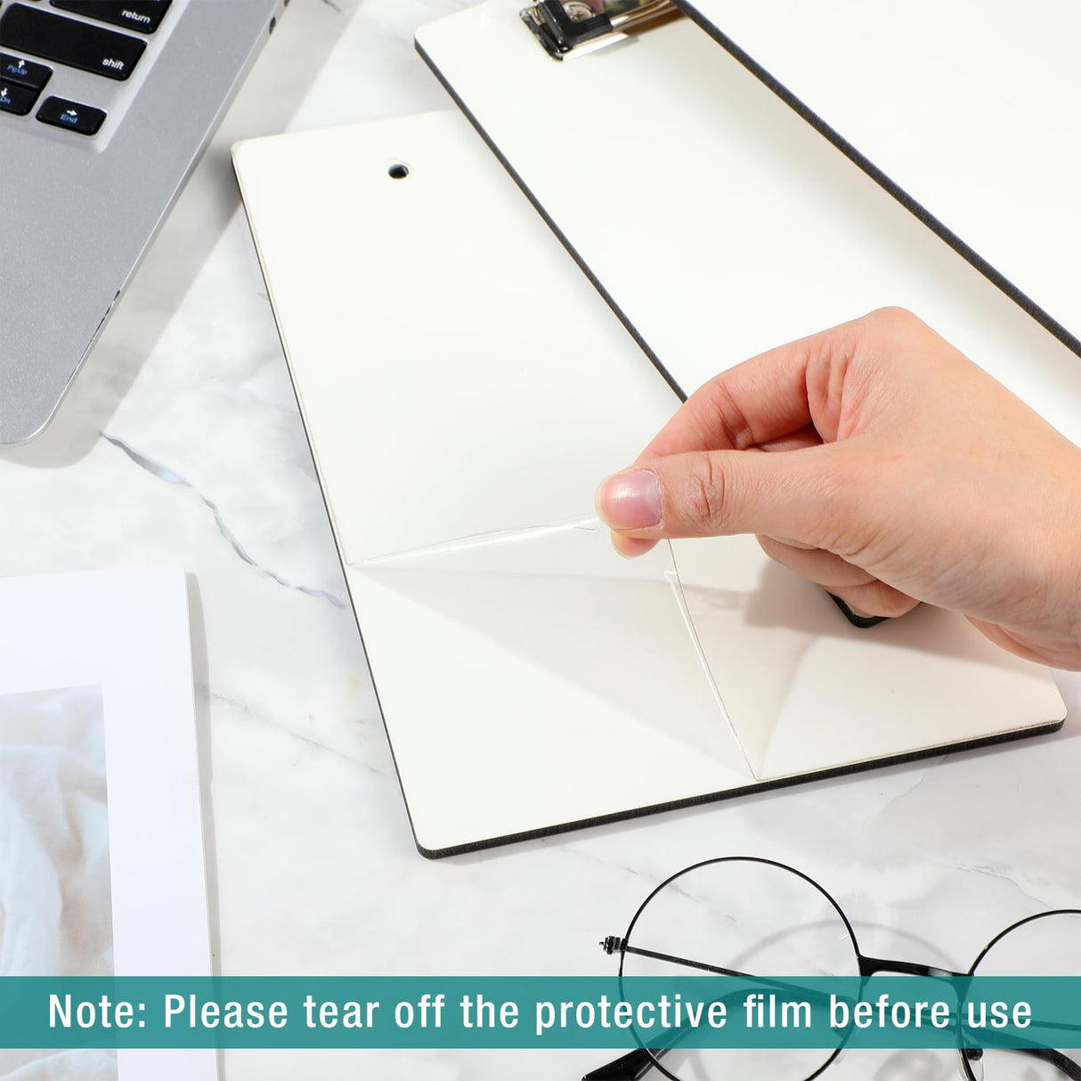 Seajan 4 Pcs Sublimation Clipboard Blank White Clipboard File Standard A5 Letter Size Clipboard with Low Profile Clip Thermal Transfer Office Clipboard for Nurses Students Teachers Lawyers Staff Seajan