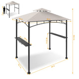 FAB BASED 5x8 Grill Gazebo Canopy for Patio, Outdoor BBQ Gazebo with Shelves & Extra 2 LED Light(Grey) FAB BASED