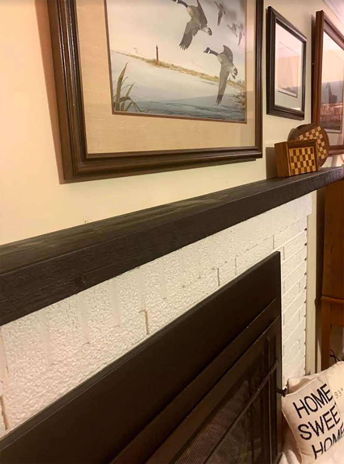 Joel's Antiques - 60 Inch Wooden Floating Shelves for Wall - Made of Natural Wood - Long Heavy Duty Rustic Fireplace Mantel & Book Shelf - Perfect for Living Room - Black 60x7x3 in joelsantiques