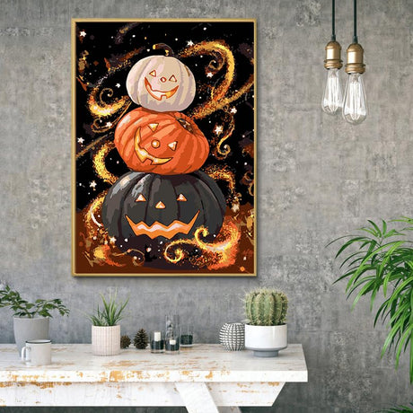 Eiazuiks Paint by Number for Adults. Halloween Paint by Numbers for Adults Beginner Drawing Paintwork with 3 Paintbrushes Paint Canvas Oil Painting 16” x 20” Eiazuiks