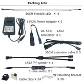 Litever Under Cabinet Lighting Kit, 6 PCS 20 Inches Flexible LED Strips, 24W, 1800 Lumen, Warm White 2700K. Suitable for Kitchen Counters Book Shelf Closet Showcase Workshop-(6-Strip-2700K) Litever