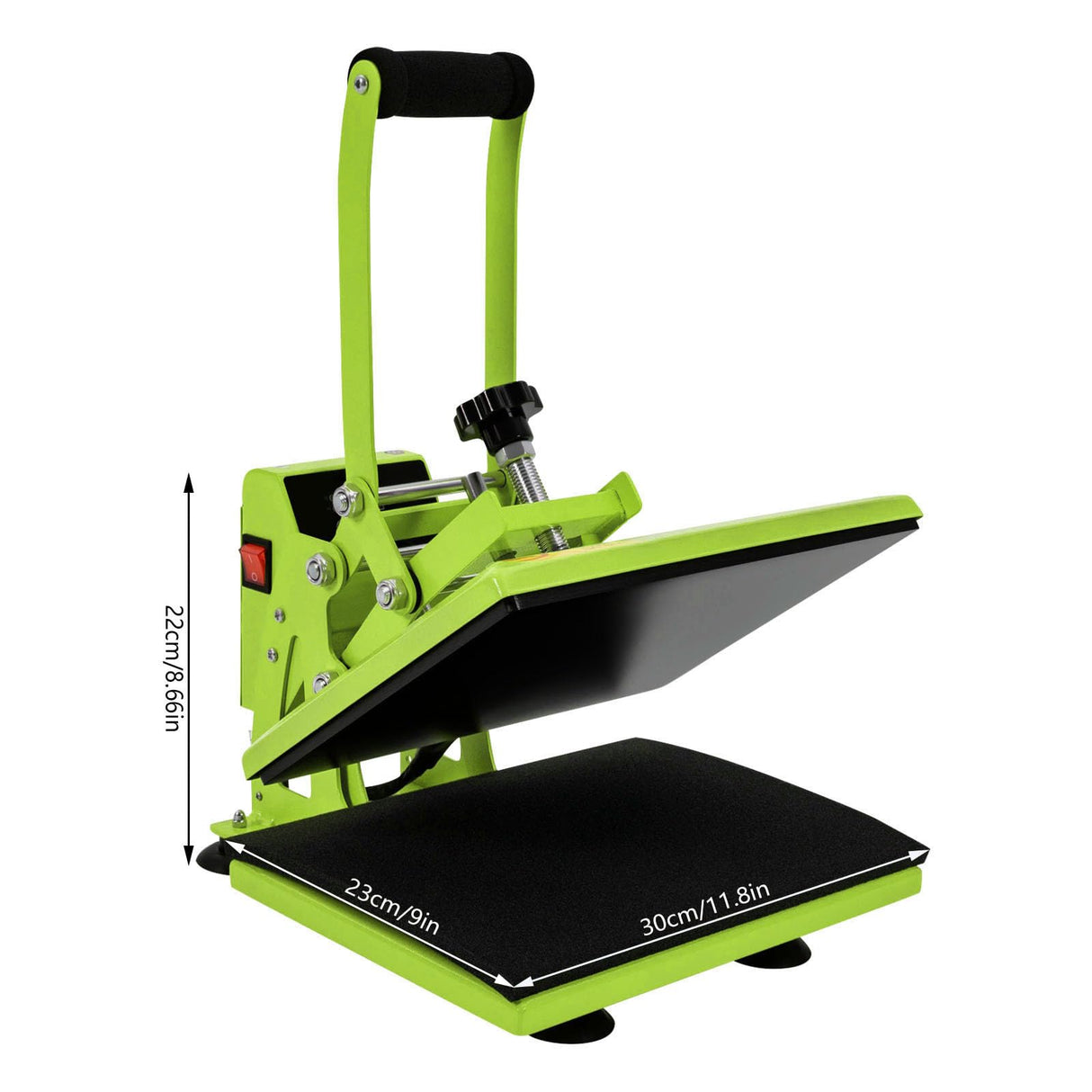 Heat Press Machine 9x12 Inch Clamshell Sublimation T Shirt Press, Multifunction Heat Press Transfer Machine for t Shirts, Bags, Mats, Puzzles,Garments,700W, Green SNKOURIN