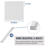 BRITINE Slatwall Panel Garage Organizer PVC Slatwall Heavy Duty Wall Mounted Rack, Interlocking Slat Wall Panels for Tool Organization Peg Board(White 4 x 4 ft) BRITINE