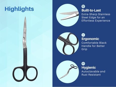 ARTMAN INSTRUMENTS Bent Handle Curved Embroidery Scissors - 6 Inch Curved Applique Scissors for Machine Embroidery, Fabric Stitches, and Crafting - Premium Stainless Steel with Precision Blades Artman Instruments