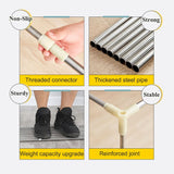 RAREFTI Canopy Bed Frame Twin Size Adjustable Bed Canopy Post Poles, Stainless Steel Bed Canopy Frame Poles for Four Corner Bed Platform Bed Bunk Bed, Silver(Canopy Frame Only) RAREFTI