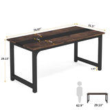 Tribesigns 70.8”Executive Desk, Large Office Computer Desk with Thicken Frame, Modern Simple Workstation Business Furniture for Home Office, Vintage Brown/Black Tribesigns