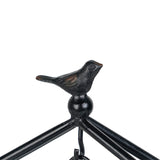 SOFFEE DESIGN 7.5'' x 10'' Mantel Clock Iron Tower Frame, Creative Bird Ornament Tabletop Clock, Silent Clock with Hollow Carved Back Cover for Home Decor, Black SOFFEE DESIGN
