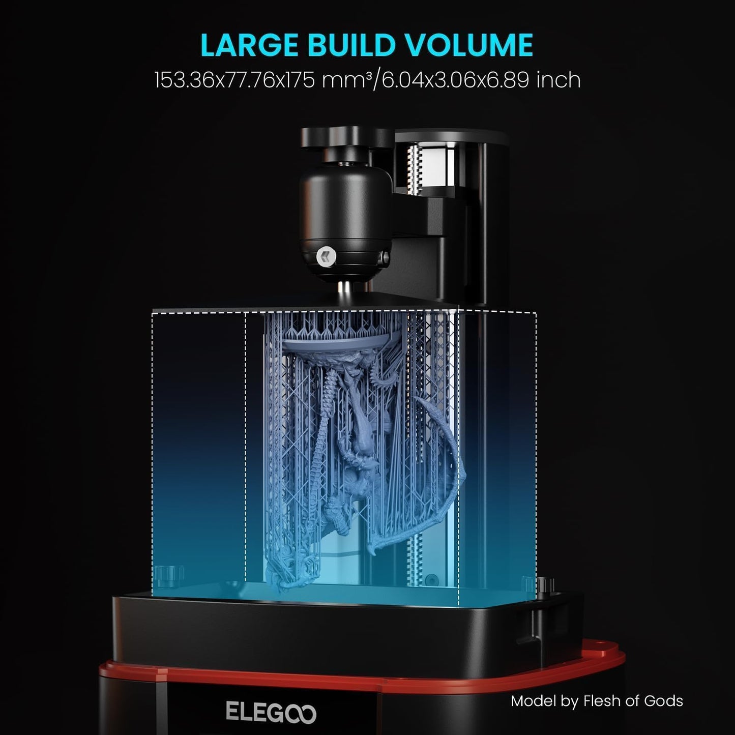 ELEGOO Mars 4 MSLA 3D Printer with 7" 9K Monochrome LCD, UV Resin Photocuring Printer, Multiple Print Modes, Printing Size of 6.04 x 3.06 x 6.89 inches - WoodArtSupply