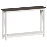 ChooChoo Farmhouse Console Table, Rustic Vintage Narrow Sofa Table for Entryway, Living Room, Hallway, 47 White ChooChoo