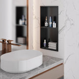 dancrul Stainless Steel Shower Niche, 24" X 12" Recessed Shower Shelf, Ready to Tile Niche for Bathroom Storage, Matte Black dancrul