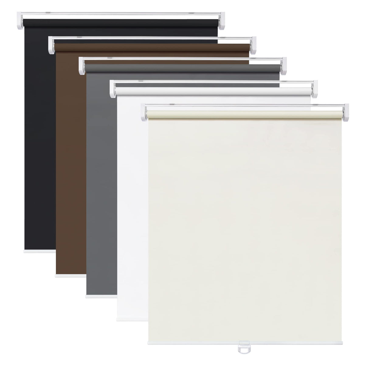 LazBlinds No Tools No Drill Cordless Roller Shades, 100% Blackout Roller Blinds for Windows, Thermal Insulated UV Protection Waterproof Roll Up Window Blinds and Shades, 20'' W x 72'' H, White LazBlinds