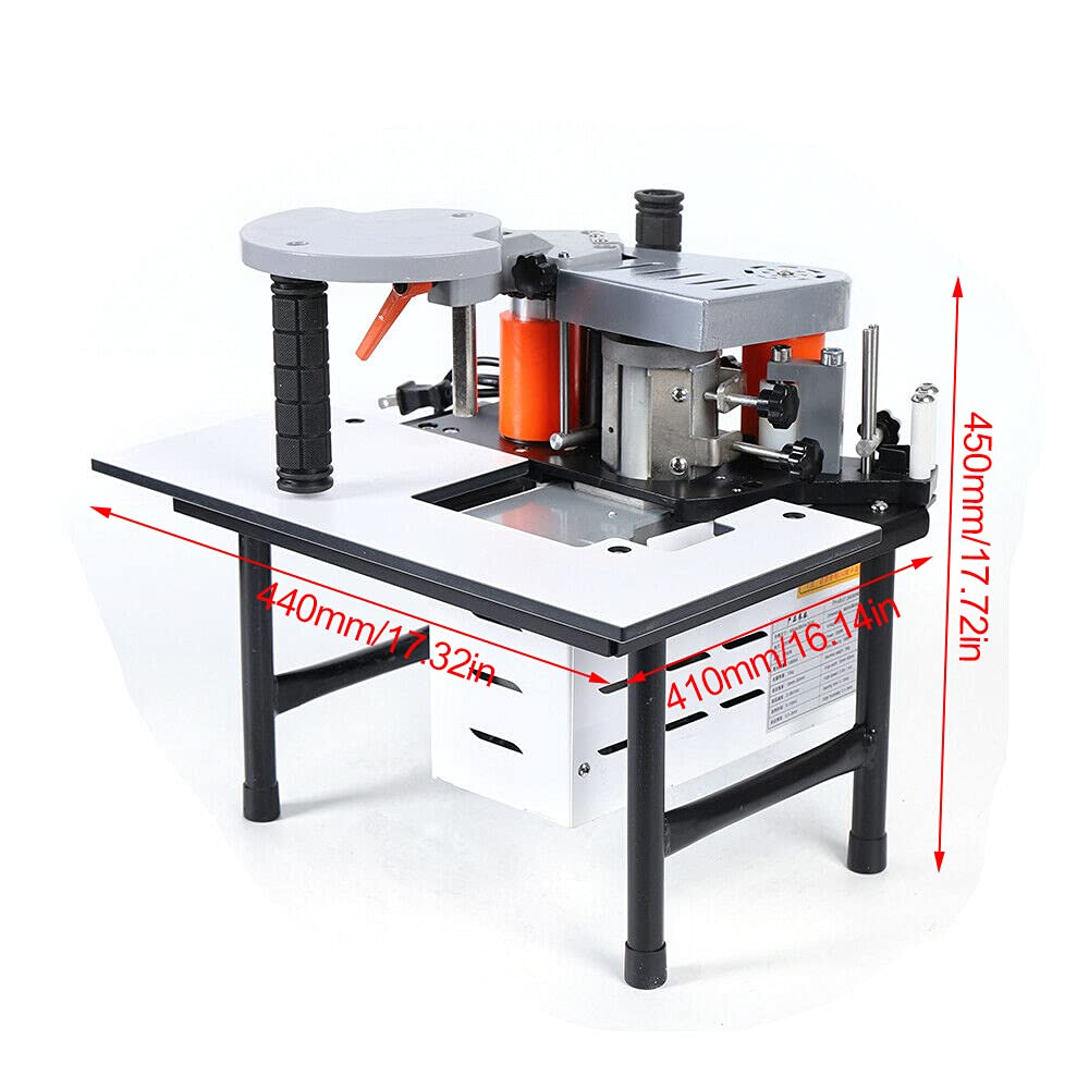 110v Wood Edge Banding Machine, Portable Adjustable Speed Edge Bander Woodworking Gluing Machine 5m/min, Wood Pvc Double Side Gluing Edge Bander Cbhfmljd