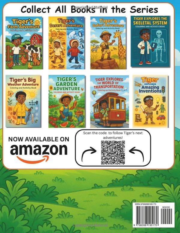 Tiger Explores the World of Dinosaurs: Coloring and Activity Book (Tiger's Learning Adventures) Majosta