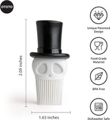 OTOTO Skully Basting Brush - Food Basting Brush for Cooking, Halloween Gifts, Gothic Kitchen Brush, Spooky Gifts, Skull Kitchen Accessories OTOTO
