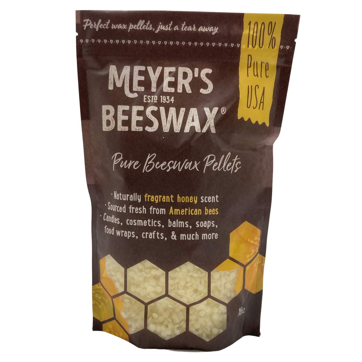Meyer's Pure Domestic USA Beeswax, Not Imported, Additive Free Triple Filtered Pellets for All Your Do It Yourself A.H. Meyer & Sons, Inc.