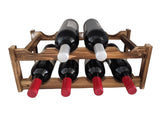 LoongZDD Easy-Install & Standalone 8-Bottle Wine Rack - Premium Carbonized Pine Wood, Two-Tier Design for Countertop, Home Kitchen Pantry, Versatile Wine Storage Solution LoongZDD