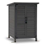MCombo Outdoor Wood Storage Cabinet, Small Size Garden Wooden Tool Shed with Double Doors, Outside Tools Cabinet for Backyard (24.6”x 18.3”x38.2”) 0985 (Grey) MCombo