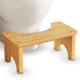 Uaniar Bamboo Toilet Stool, Wooden Squatting Potty Stool for Adults, 7 Inch Toilet Stool Squat Adult, Non-Slip Wood Poop Stool for Bathroom, Portable Toilet Foot Pooping Stool, Poop Stool for Kids Uaniar