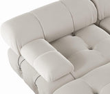 JACH 138" Modular Sectional Couch, U-Shaped Minimalist Velvet Sofas with Chaise Ottomans, Convertible Modern Deep 6-Seat Sofas Furniture for Living Room, Apartment (Beige) JACH