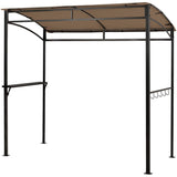 Tangkula 7ft Grill Gazebo, Patio Barbecue Canopy with Serving Shelf and Storage Hooks, Curved Grill Shelter w/Heavy-Duty Steel Frame Sunshade Gazebo for Outdoor Garden (Coffee) Tangkula