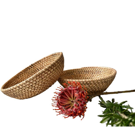 Solange & Frances Bread Basket for Table, Natural Rattan Fruit Bowl for Kitchen, Small Bread Bowl, Rattan Basket, Mothers Day Gifts for mom, Kitchen Table Decor, Bread Proofing Basket Solange & Frances