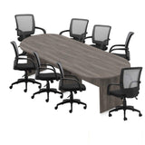 GOF 10FT Conference Table & Chairs (G10900B) Set, 10ft Table with 8 Chairs, Artisan Grey GOF