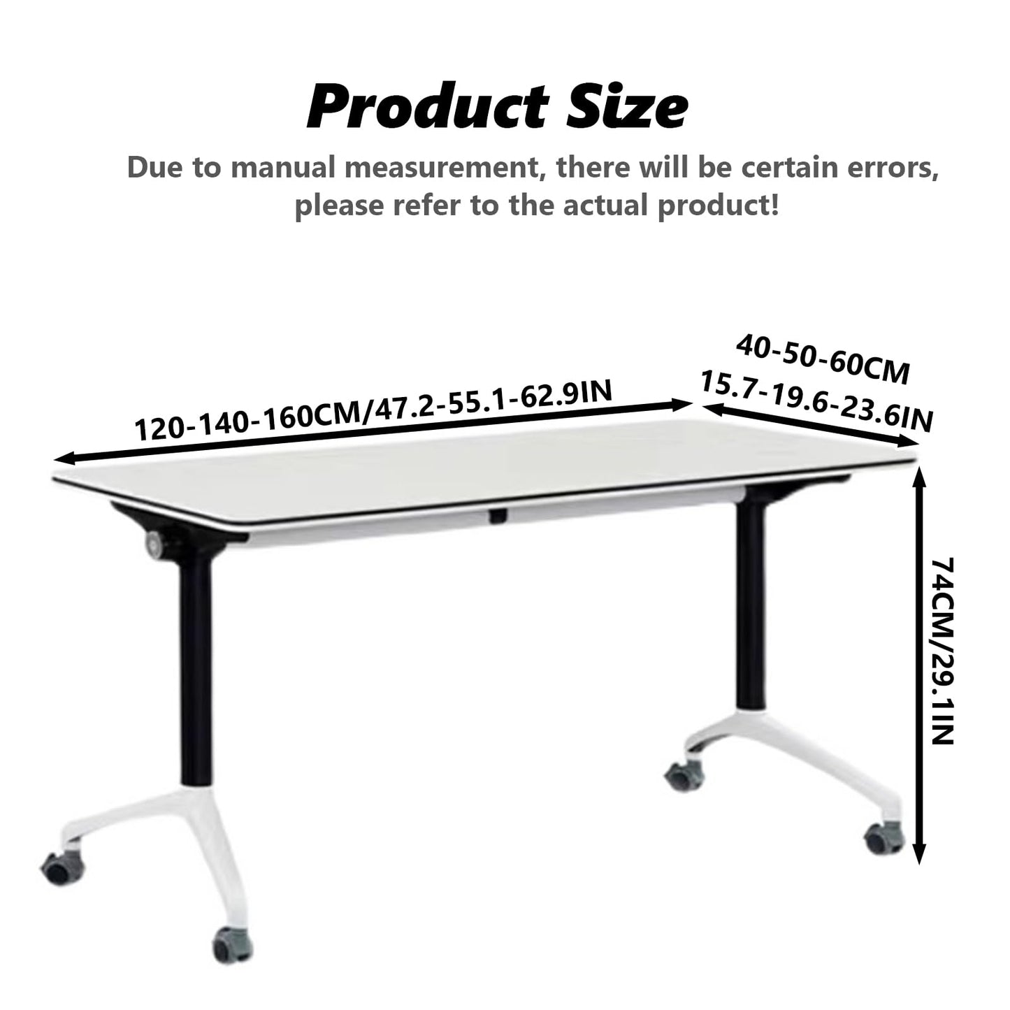 HSHBDDM Folding Conference Table Foldable Conference Table, Conference Rooms Flip Top Mobile Training Table, Folding Flip Top Office Meeting Table Mobile Conference Table for Office,Meeting R - WoodArtSupply