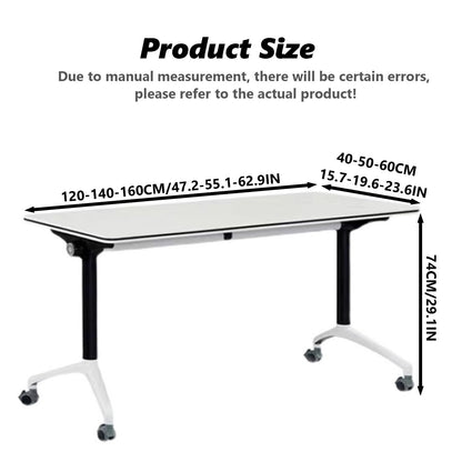 HSHBDDM Folding Conference Table Foldable Conference Table, Conference Rooms Flip Top Mobile Training Table, Folding Flip Top Office Meeting Table Mobile Conference Table for Office,Meeting R - WoodArtSupply