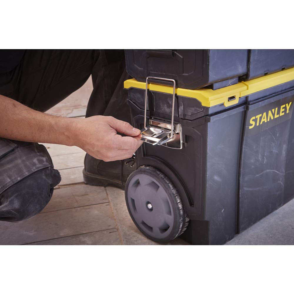 STANLEY 3 in 1 Rolling Work Centre Toolbox with Pull Handle, Detachable Toolbox with Portable Tote Tray, 1-70-326 - WoodArtSupply