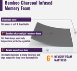 PayLessHere 6 Inch Gel Memory Foam Mattress Full Size Mattress Bamboo Charcoal Infused Mattress in a Box Medium-Firm Pressure Relief CertiPUR-US Certified,Fiberglass Free,White PayLessHere