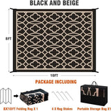 Pendolr Outdoor Rug Waterproof 8x10 ft Outdoor Carpet Patio Rug Mat Reversible RV Camping Rug Plastic Straw Rug Outside Outdoor Area Rug for Patio Deck Balcony Backyard Picnic Beach Pendolr